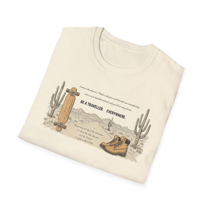 Be a traveller everywhere Unisex Softstyle T-Shirt - Image 4