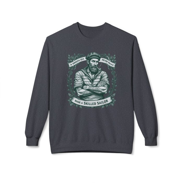 A SMOOTH SEA NEVER MADE A SKILLED SAILOR. Unisex Midweight Softstyle Fleece Crewneck Sweatshirt - Image 13