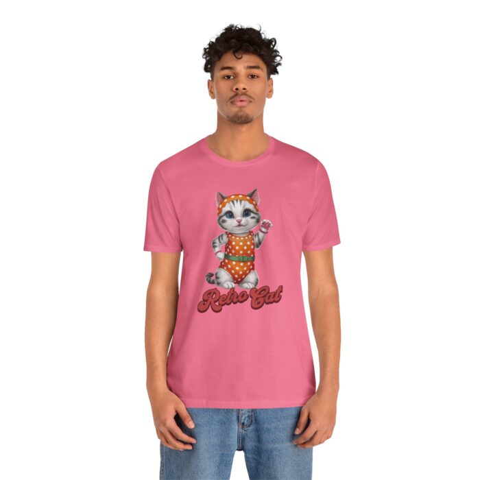 Retro Cat Unisex Tee, Fun Cat Shirt, Summer Vibes T-Shirt, Gift for Cat Lovers, Cute Animal Apparel - Image 25