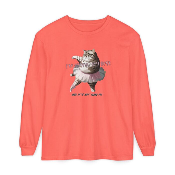It's not kung fu Unisex Garment-dyed Long Sleeve T-Shirt - Image 9