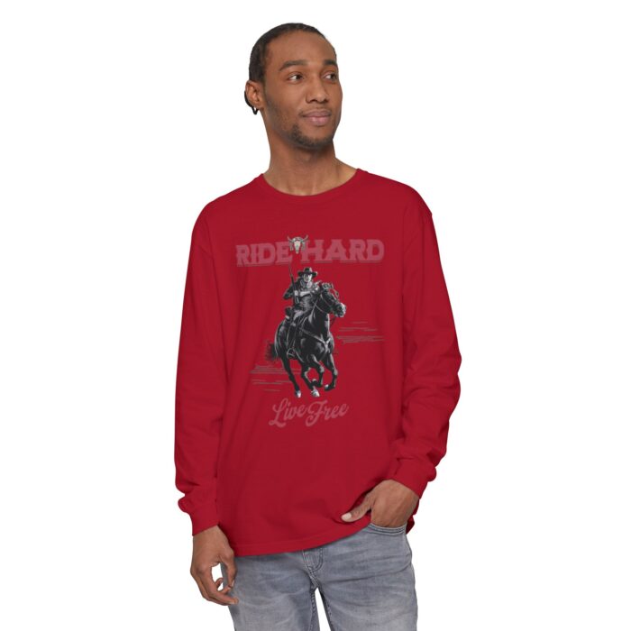 Ride hard Unisex Garment-dyed Long Sleeve T-Shirt - Image 59