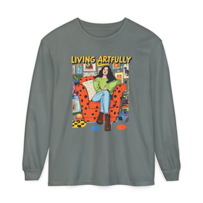 Living Artfully Unisex Garment-dyed Long Sleeve T-Shirt - Image 41