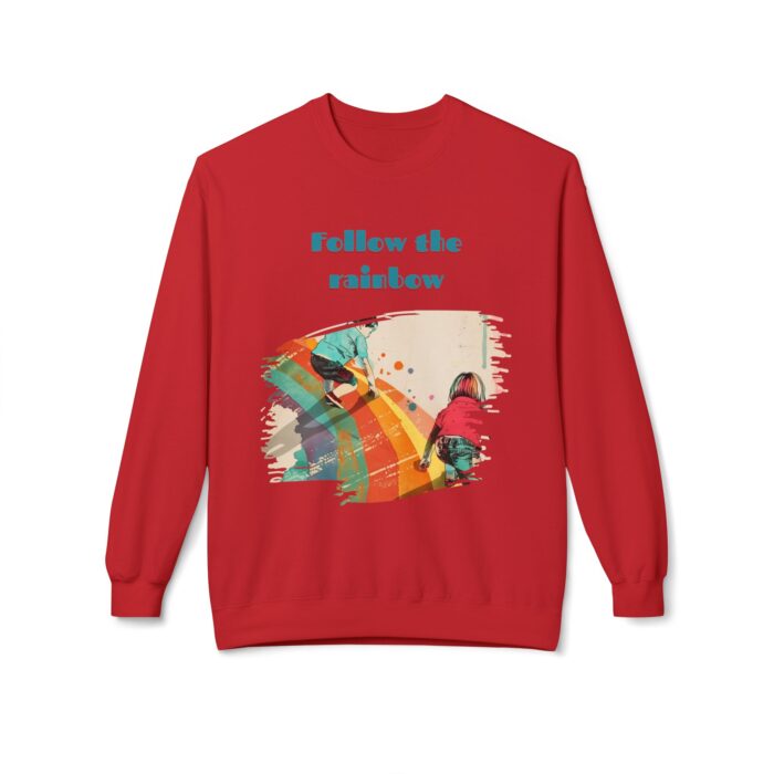 Follow the rainbow Unisex Midweight Softstyle Fleece Crewneck Sweatshirt - Image 53