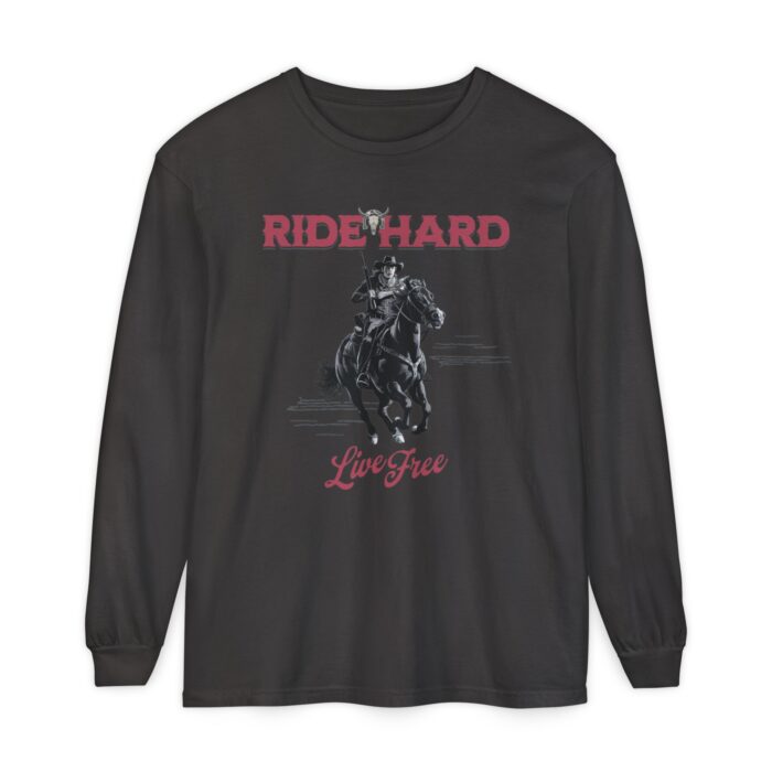 Ride hard Unisex Garment-dyed Long Sleeve T-Shirt - Image 45