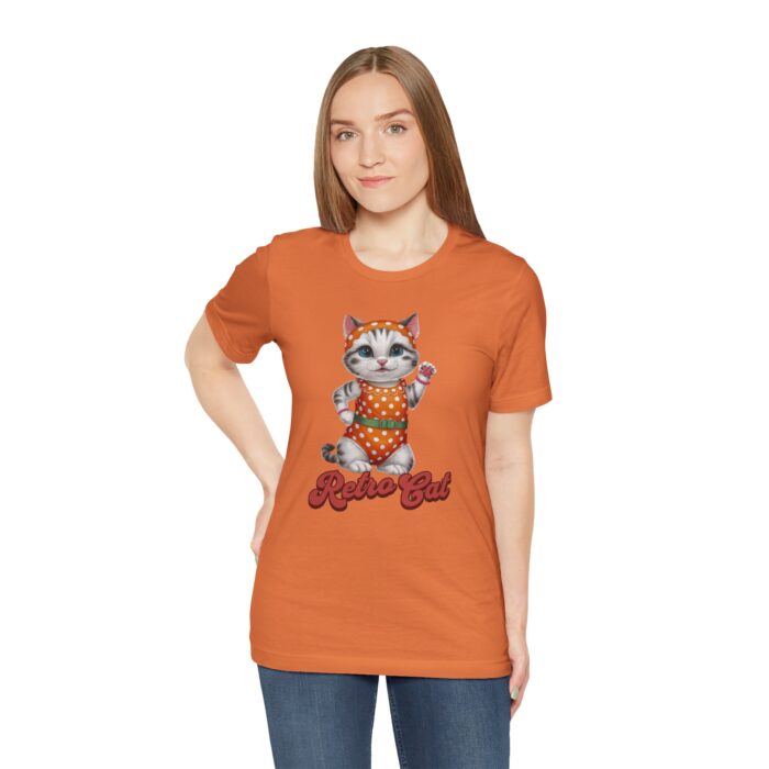 Retro Cat Unisex Tee, Fun Cat Shirt, Summer Vibes T-Shirt, Gift for Cat Lovers, Cute Animal Apparel - Image 8