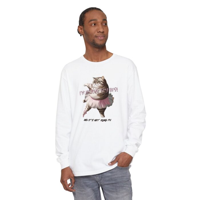 It's not kung fu Unisex Garment-dyed Long Sleeve T-Shirt - Image 3