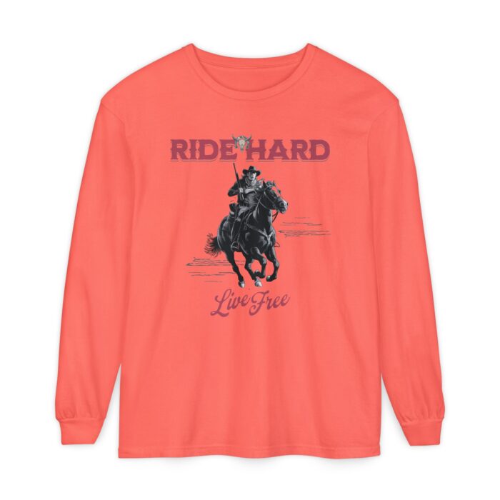 Ride hard Unisex Garment-dyed Long Sleeve T-Shirt - Image 17