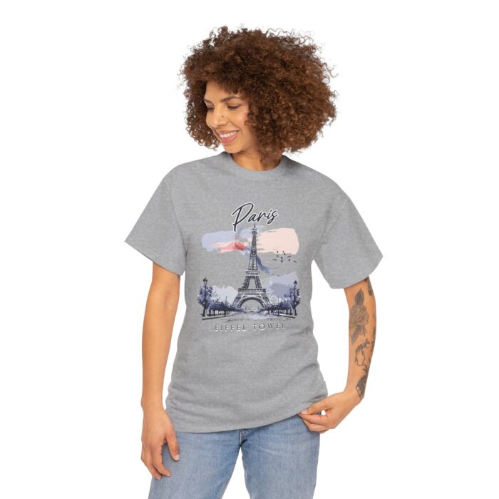 Paris Eiffel Tower Unisex Heavy Cotton Tee, Travel Shirt, Gift for Travelers, Vacation Shirt, Paris Lover Apparel - Image 30