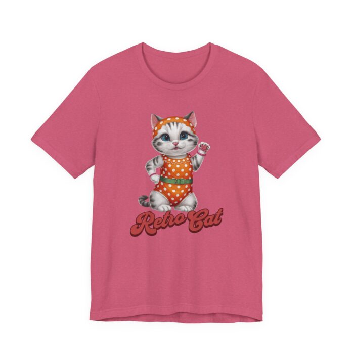 Retro Cat Unisex Tee, Fun Cat Shirt, Summer Vibes T-Shirt, Gift for Cat Lovers, Cute Animal Apparel - Image 39