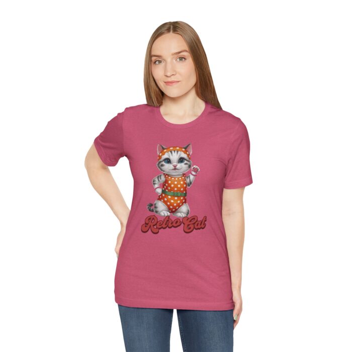 Retro Cat Unisex Tee, Fun Cat Shirt, Summer Vibes T-Shirt, Gift for Cat Lovers, Cute Animal Apparel - Image 44