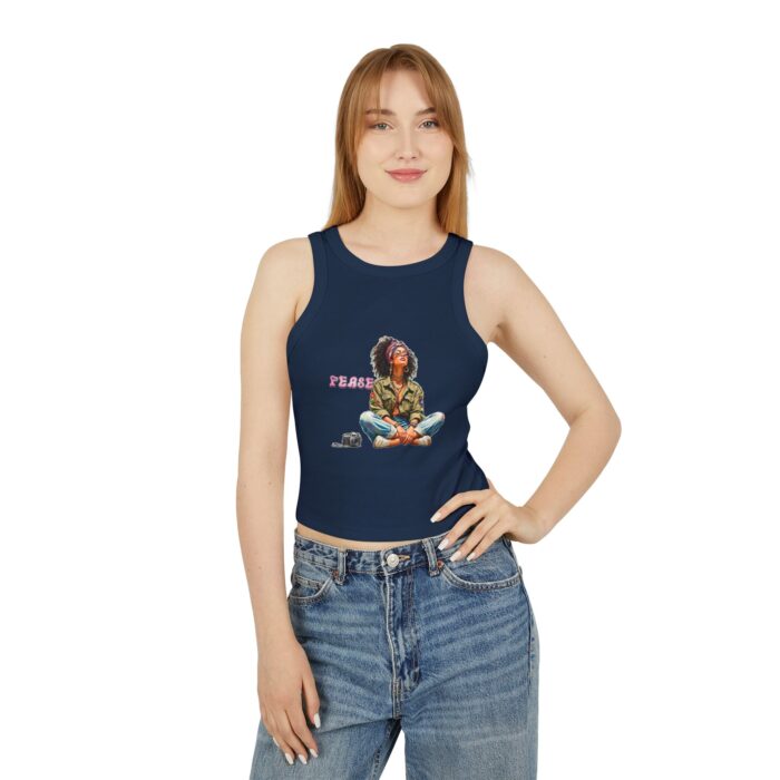Peaceful Vibes Women's Micro Rib Racer Tank Top, Summer Crop Top, Festival Wear, Yoga Top, Inspirational Tee - Image 16
