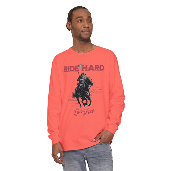 Ride hard Unisex Garment-dyed Long Sleeve T-Shirt - Image 19