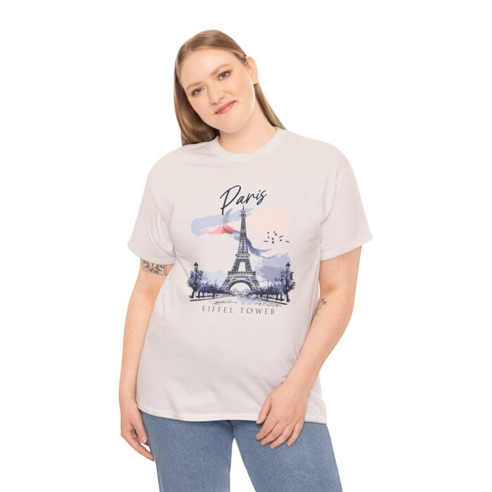 Paris Eiffel Tower Unisex Heavy Cotton Tee, Travel Shirt, Gift for Travelers, Vacation Shirt, Paris Lover Apparel - Image 10