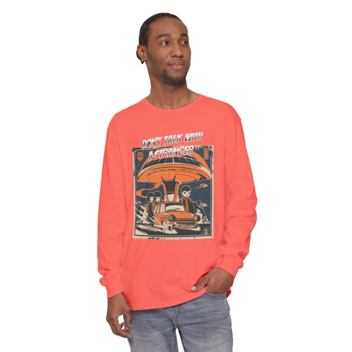 Don't Talk with a Stranger Unisex Garment-dyed Long Sleeve T-Shirt - Image 19