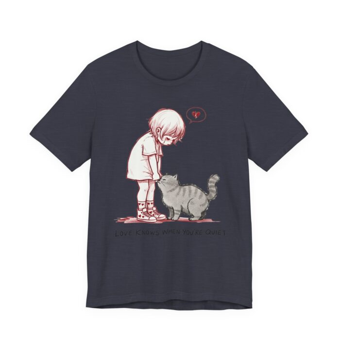 Cute Cat Lover Tee, Animal Graphic Shirt, Gift for Cat Mom, Funny Pet Lover Apparel, Love Knows When You're Quiet T-Shirt - Image 39