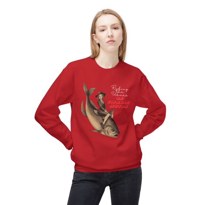 "Riding the Waves of Imagination" Unisex Midweight Softstyle Fleece Crewneck Sweatshirt - Image 31