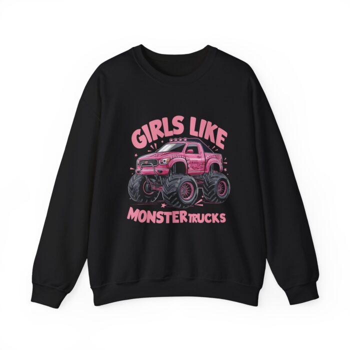 Girls like monster trucks Unisex Heavy Blend™ Crewneck Sweatshirt - Image 5