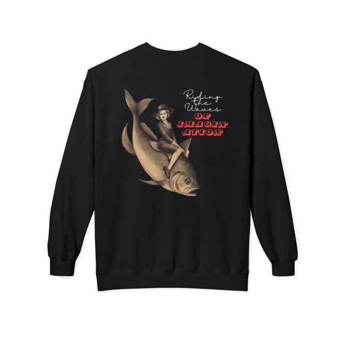 "Riding the Waves of Imagination" Unisex Midweight Softstyle Fleece Crewneck Sweatshirt - Image 6
