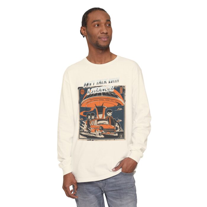 Don't Talk with a Stranger Unisex Garment-dyed Long Sleeve T-Shirt - Image 27