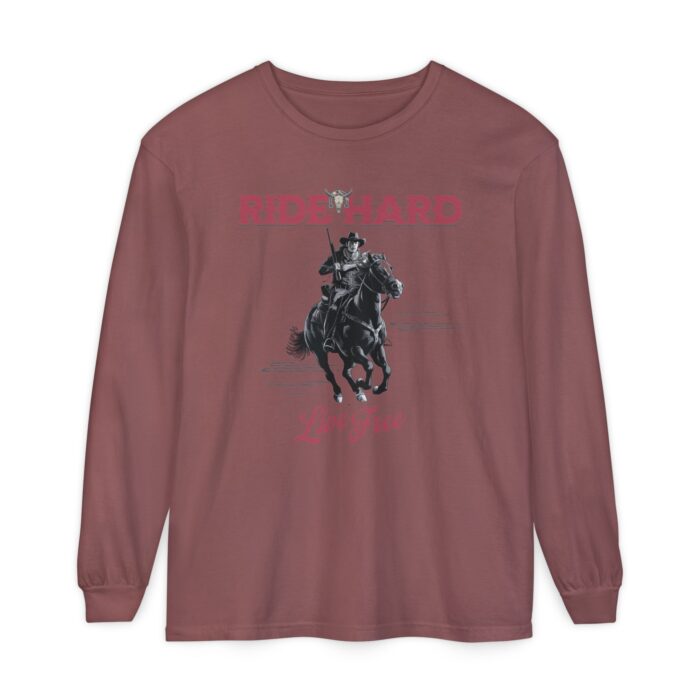 Ride hard Unisex Garment-dyed Long Sleeve T-Shirt - Image 21