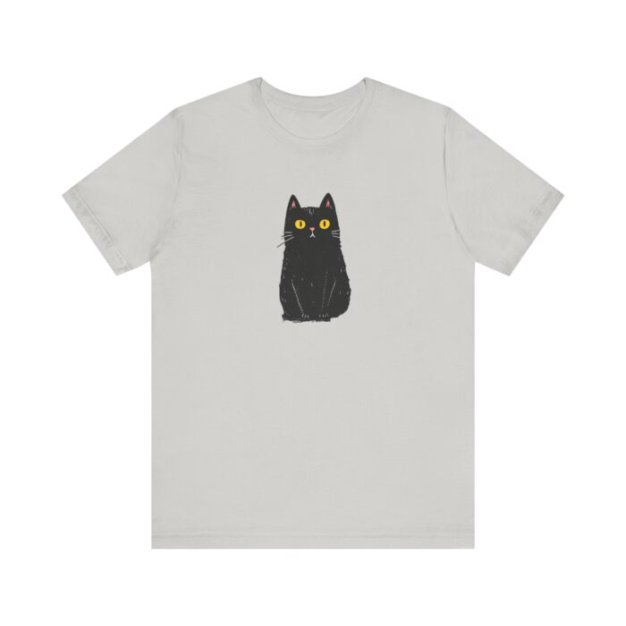 Cute Black Cat Unisex Tee, Cat Lover Shirt, Pet Lover Gift, Halloween Clothing, Everyday Comfort Tee - Image 6