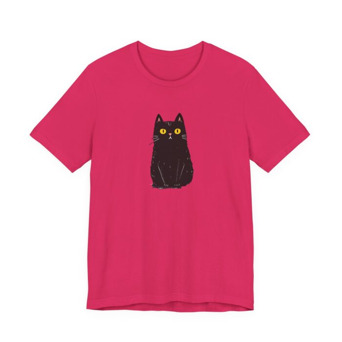 Cute Black Cat Unisex Tee, Cat Lover Shirt, Pet Lover Gift, Halloween Clothing, Everyday Comfort Tee - Image 24
