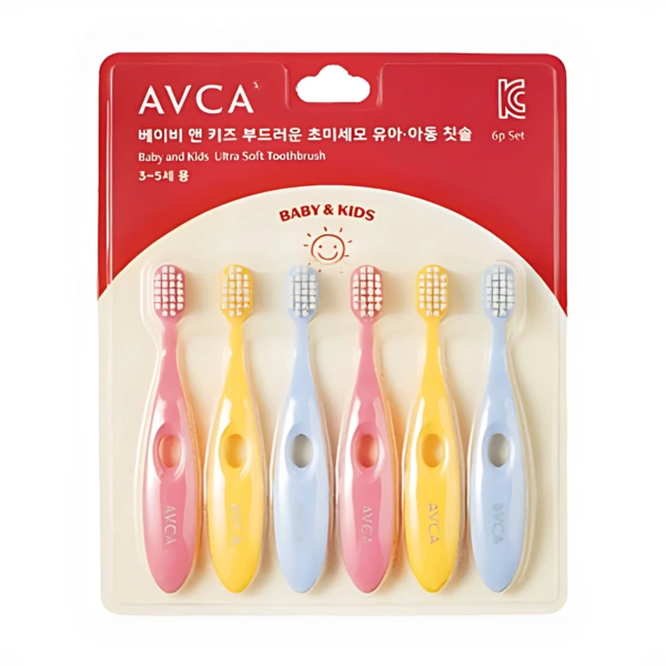 AVCA Baby Kids Soft Ultra-Fine Bristles Infant Toddler Toothbrush 6 Pieces *2ea - Baby & Kids Care