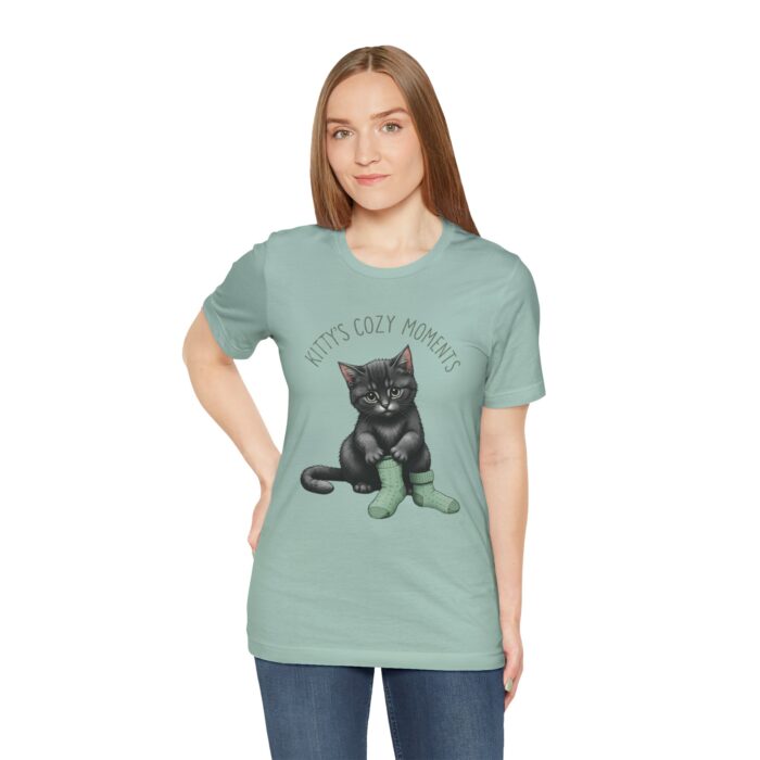 Cute Cat Jersey Tee - Kitty's Cozy Moments, Pet Lover Shirt, Gifts for Cat Owners, Animal Lover Apparel, Fun Cat Lover Tee - Image 9