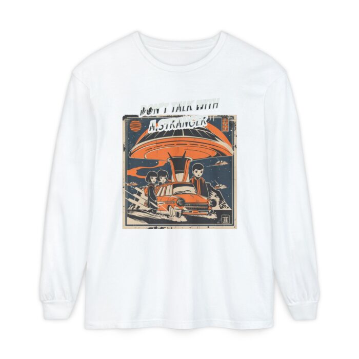 Don't Talk with a Stranger Unisex Garment-dyed Long Sleeve T-Shirt - Image 13