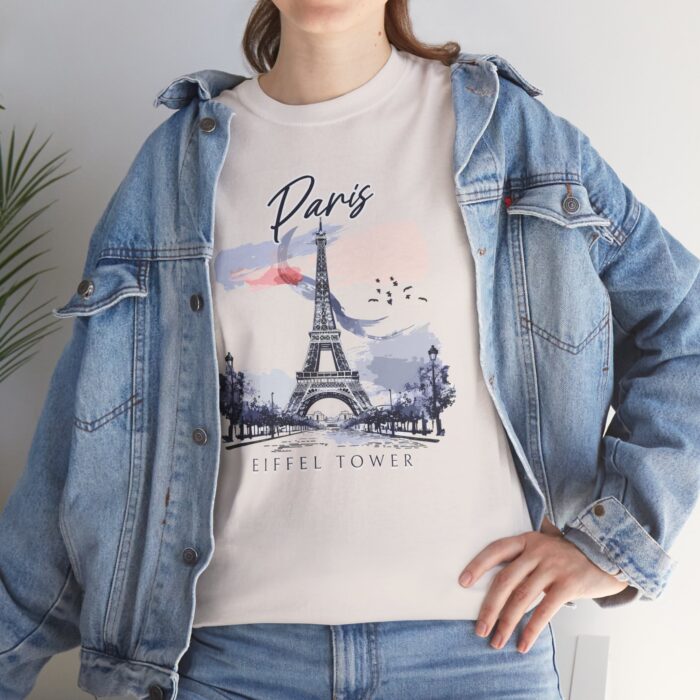 Paris Eiffel Tower Unisex Heavy Cotton Tee, Travel Shirt, Gift for Travelers, Vacation Shirt, Paris Lover Apparel - Image 11