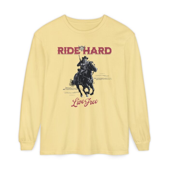 Ride hard Unisex Garment-dyed Long Sleeve T-Shirt - Image 29