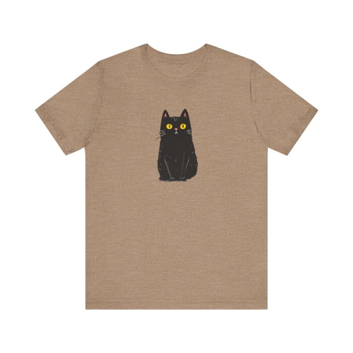 Cute Black Cat Unisex Tee, Cat Lover Shirt, Pet Lover Gift, Halloween Clothing, Everyday Comfort Tee - Image 2