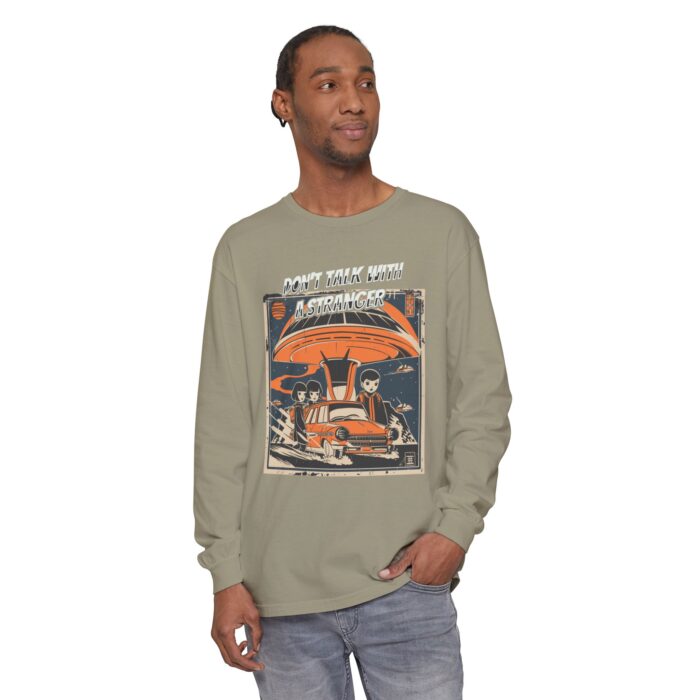 Don't Talk with a Stranger Unisex Garment-dyed Long Sleeve T-Shirt - Image 55