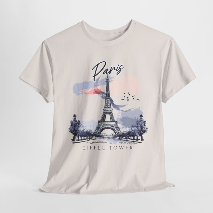 Paris Eiffel Tower Unisex Heavy Cotton Tee, Travel Shirt, Gift for Travelers, Vacation Shirt, Paris Lover Apparel - Image 6
