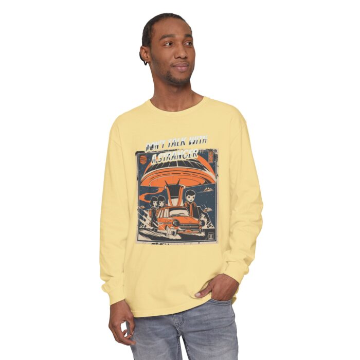 Don't Talk with a Stranger Unisex Garment-dyed Long Sleeve T-Shirt - Image 31