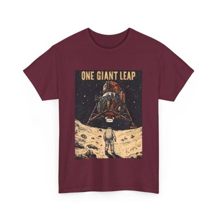 Moon Landing Adventure Tee - Unisex Heavy Cotton T-Shirt, Space Exploration Gift, Astronomy Shirt, Vintage Style Tee, One Giant Leap Design - Image 4