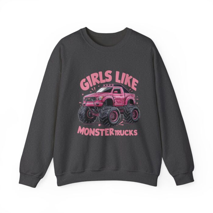 Girls like monster trucks Unisex Heavy Blend™ Crewneck Sweatshirt - Image 9