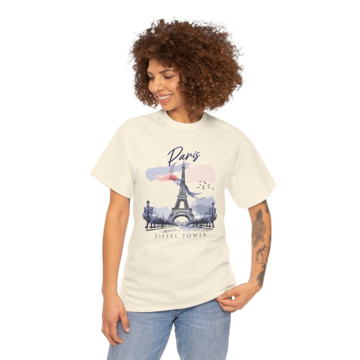 Paris Eiffel Tower Unisex Heavy Cotton Tee, Travel Shirt, Gift for Travelers, Vacation Shirt, Paris Lover Apparel - Image 41