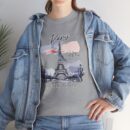 Paris Eiffel Tower Unisex Heavy Cotton Tee, Travel Shirt, Gift for Travelers, Vacation Shirt, Paris Lover Apparel