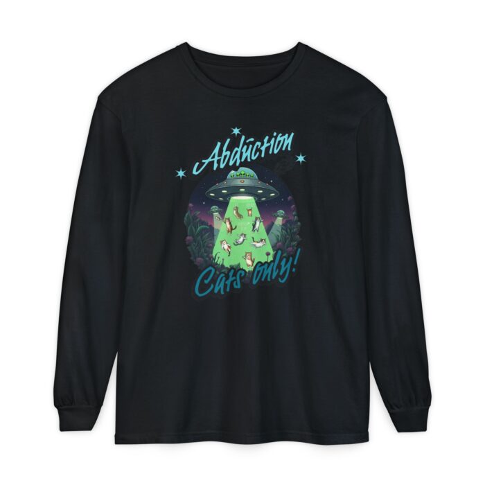 Abduction cats only! Unisex Garment-dyed Long Sleeve T-Shirt - Image 13