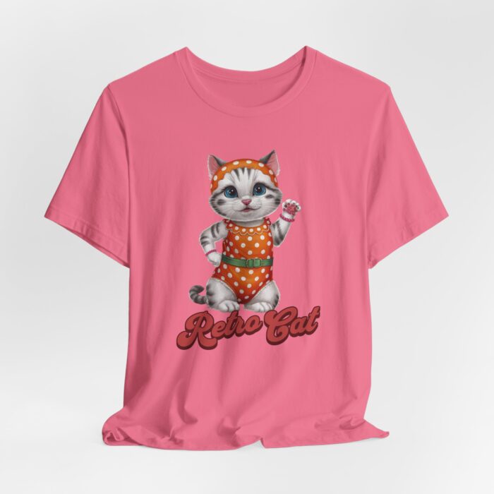 Retro Cat Unisex Tee, Fun Cat Shirt, Summer Vibes T-Shirt, Gift for Cat Lovers, Cute Animal Apparel - Image 24