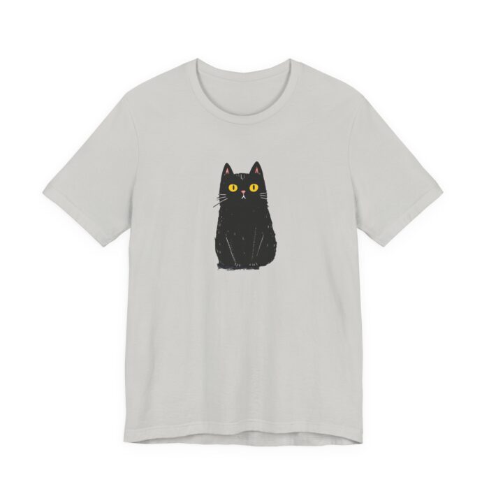 Cute Black Cat Unisex Tee, Cat Lover Shirt, Pet Lover Gift, Halloween Clothing, Everyday Comfort Tee - Image 8