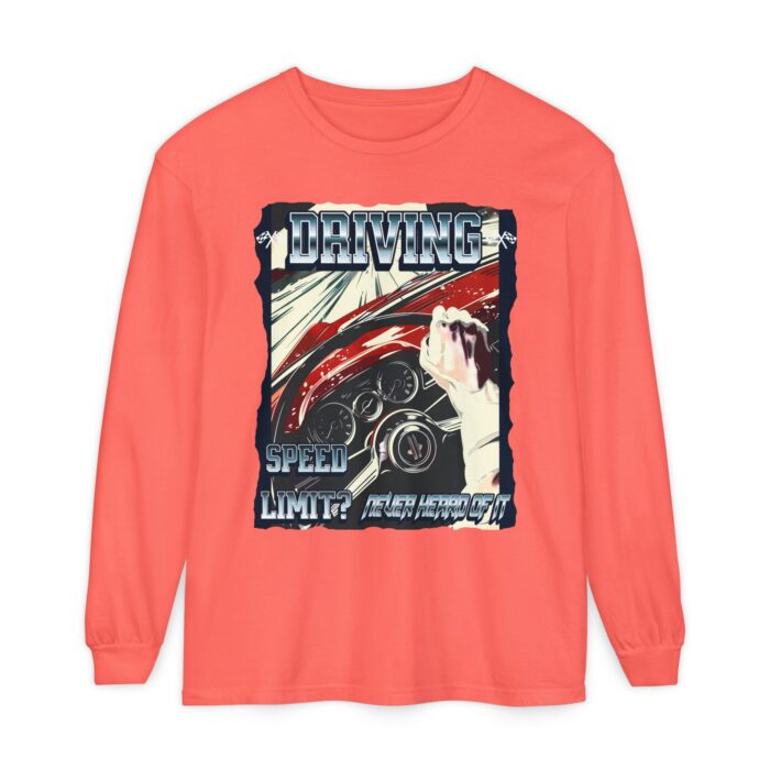 Driving Unisex Garment-dyed Long Sleeve T-Shirt - Image 13