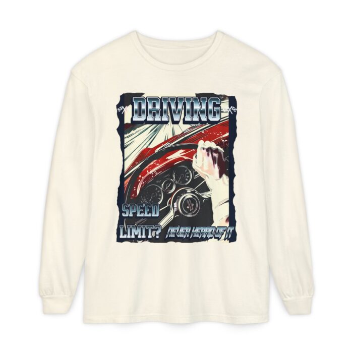 Driving Unisex Garment-dyed Long Sleeve T-Shirt - Image 21