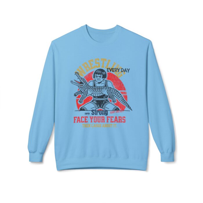 Face your fears Unisex Midweight Softstyle Fleece Crewneck Sweatshirt - Image 13