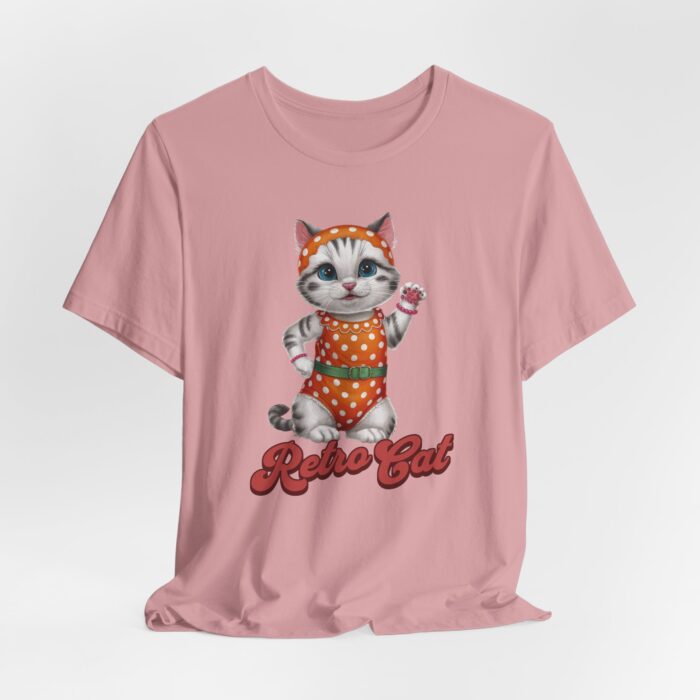 Retro Cat Unisex Tee, Fun Cat Shirt, Summer Vibes T-Shirt, Gift for Cat Lovers, Cute Animal Apparel - Image 33