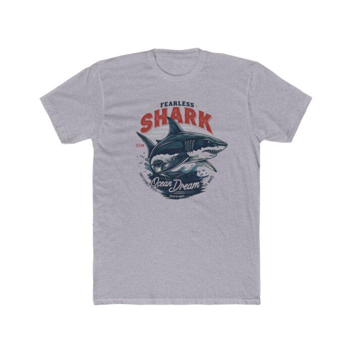 Fearless Shark Unisex Cotton Crew Tee - Ocean Adventure Shirt, Beachwear, Gift for Marine Life Lovers - Image 10
