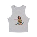 Peaceful Vibes Women's Micro Rib Racer Tank Top, Summer Crop Top, Festival Wear, Yoga Top, Inspirational Tee