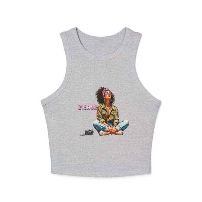 Peaceful Vibes Women's Micro Rib Racer Tank Top, Summer Crop Top, Festival Wear, Yoga Top, Inspirational Tee - Image 9