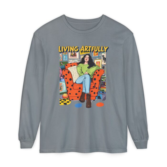 Living Artfully Unisex Garment-dyed Long Sleeve T-Shirt - Image 45